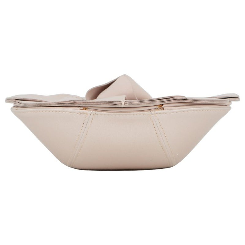 シャネル チェーンポシェット カメリア ココマーク サテン ラムスキン CHANEL ハンドバッグ