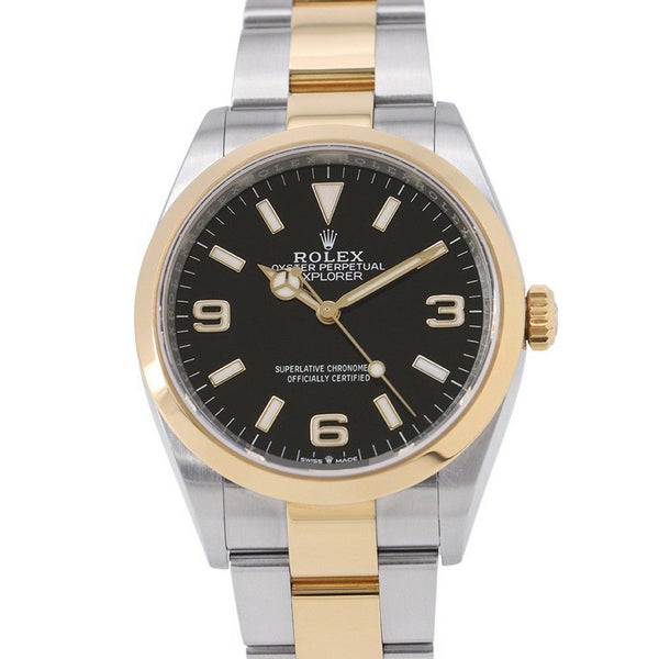 ロレックス エクスプローラーI SS/K18イエローゴールド ランダムシリアル ルーレット 124273 ROLEX 腕時計 黒文字盤
