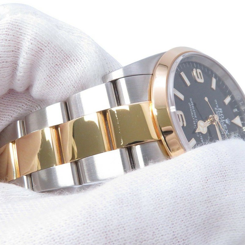 ロレックス エクスプローラーI SS/K18イエローゴールド ランダムシリアル ルーレット 124273 ROLEX 腕時計 黒文字盤