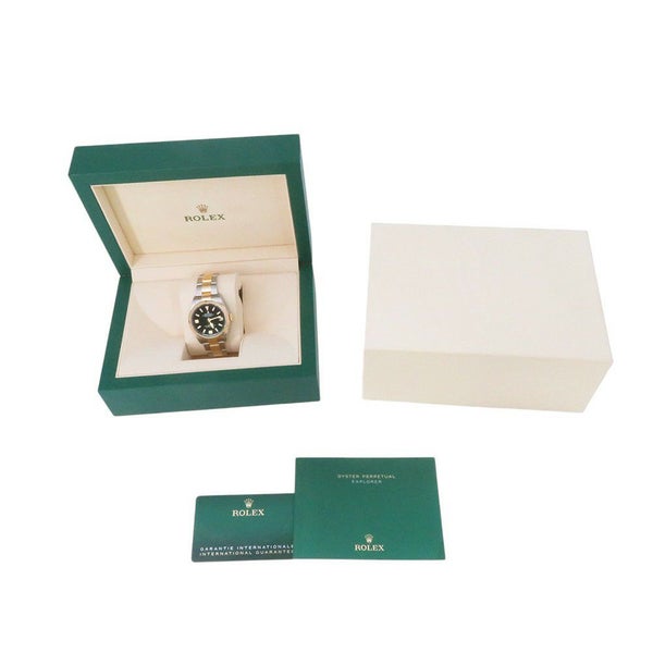 ロレックス エクスプローラーI SS/K18イエローゴールド ランダムシリアル ルーレット 124273 ROLEX 腕時計 黒文字盤