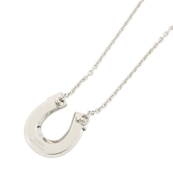 エルメス ネックレス ジョケットPM ブラック/シルバー金具 メタル/エプソン HERMES アクセサリー 黒