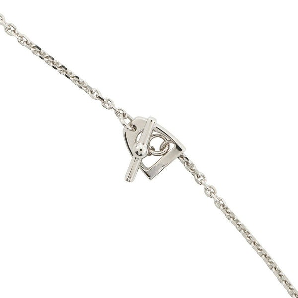 エルメス ネックレス ジョケットPM ブラック/シルバー金具 メタル/エプソン HERMES アクセサリー 黒