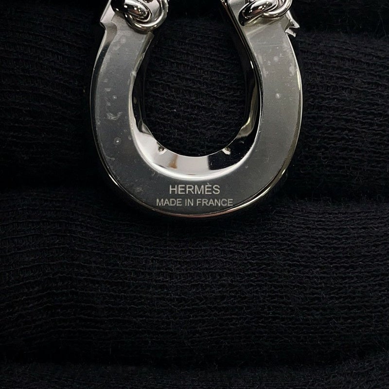 エルメス ネックレス ジョケットPM ブラック/シルバー金具 メタル/エプソン HERMES アクセサリー 黒