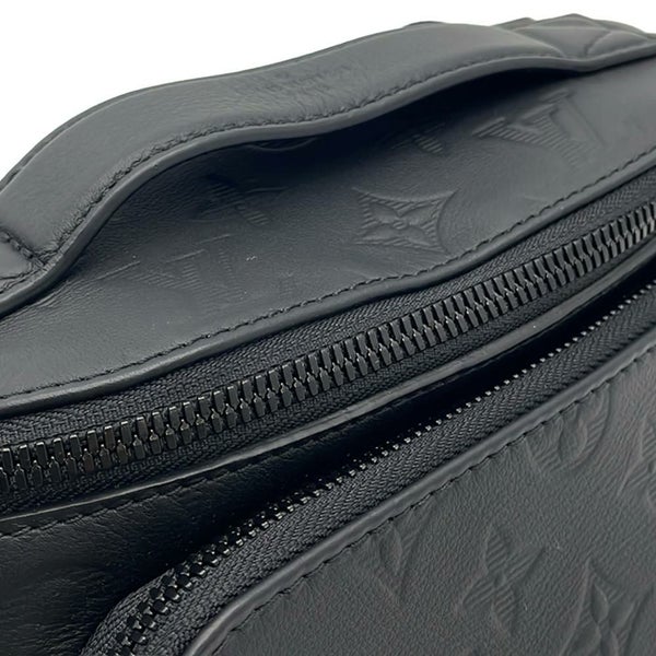 ルイヴィトン ボディバッグ モノグラム・シャドウ ラッシュ・バムバッグ M47058ウエストバッグ 黒 ブラック