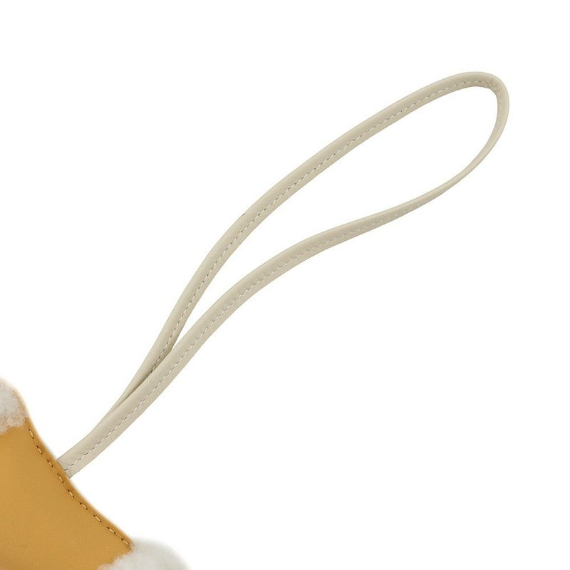 エルメス バッグチャーム バディ パイユ/クレ ラムスキン/ムートン K刻印