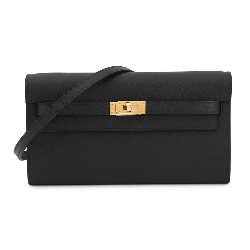 エルメス ケリーウォレット ロング トゥーゴー ブラック/ゴールド金具 エプソン K刻印 HERMES 黒
