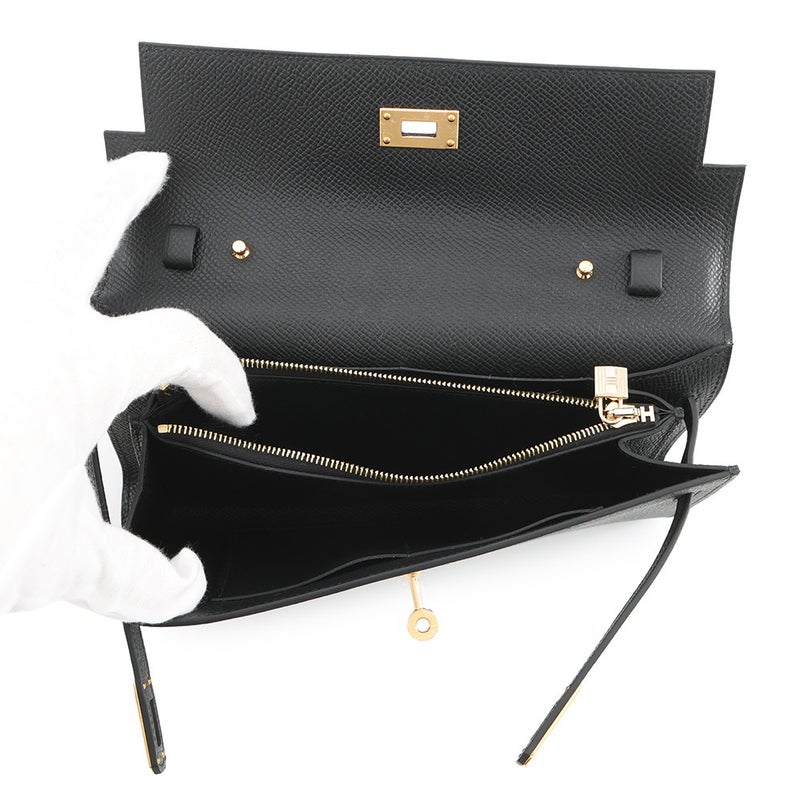 エルメス ケリーウォレット ロング トゥーゴー ブラック/ゴールド金具 エプソン K刻印 HERMES 黒
