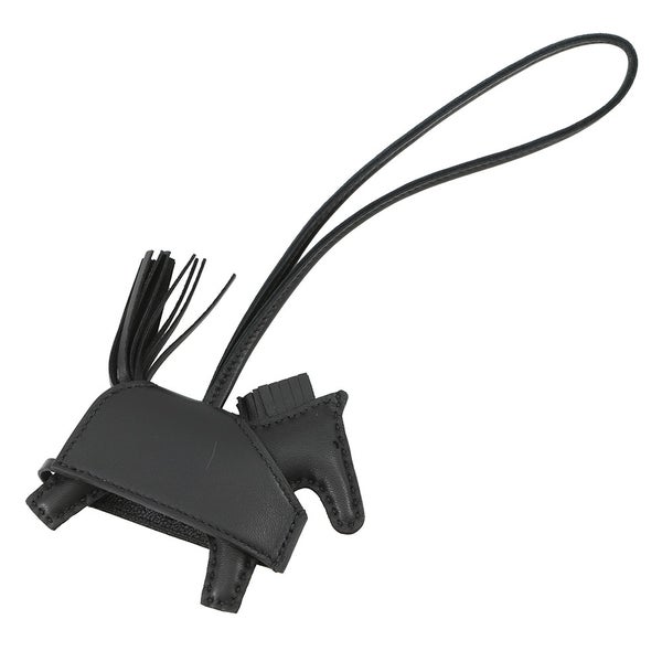 エルメス バッグチャーム ロデオPM ロベオ ロック ブラック/ゴールド金具 ラムスキン HERMES チャーム 黒