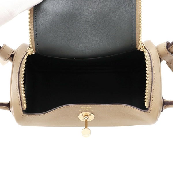 エルメス ハンドバッグ リンディ ミニ ヴェルソ ベージュマルファ/グリミスティ/ゴールド金具 スイフト W刻印 2wayショルダー