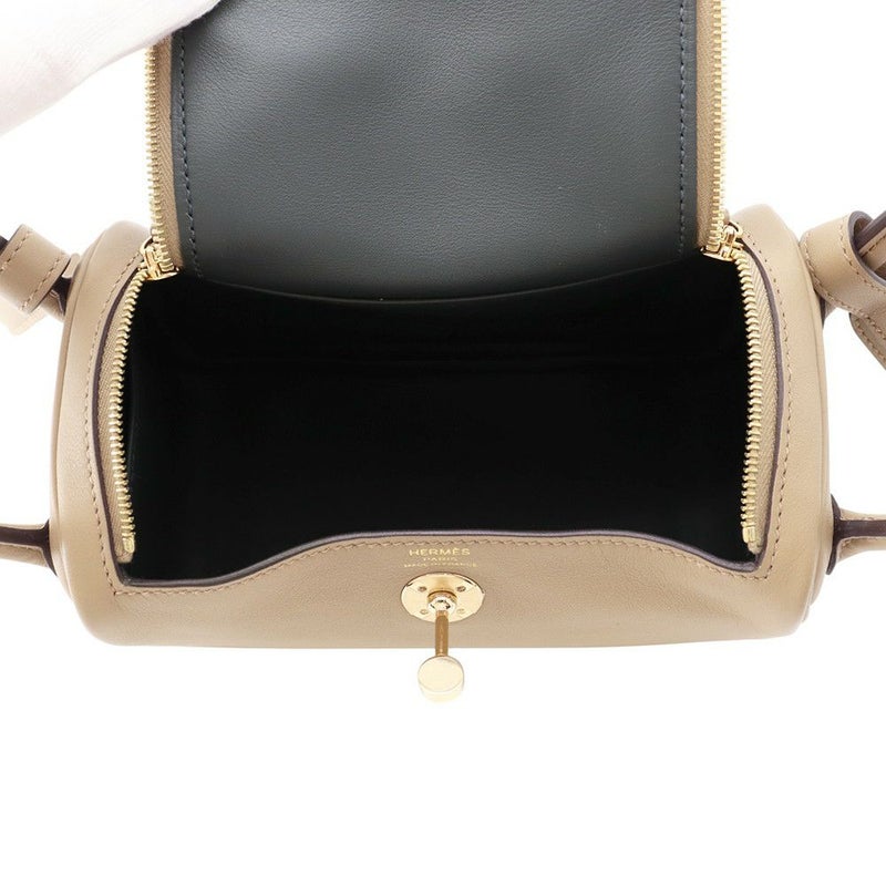 エルメス ハンドバッグ リンディ ミニ ヴェルソ ベージュマルファ/グリミスティ/ゴールド金具 スイフト W刻印 2wayショルダー