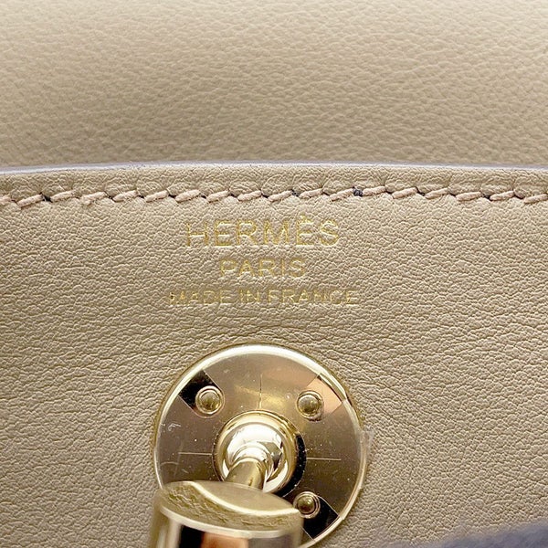 エルメス ハンドバッグ リンディ ミニ ヴェルソ ベージュマルファ/グリミスティ/ゴールド金具 スイフト W刻印 2wayショルダー