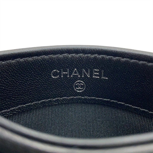シャネル カードケース マトラッセ ココマーク ラインストーン ラムスキン AP3990 CHANEL 定期入れ 名刺入れ パスケース 黒