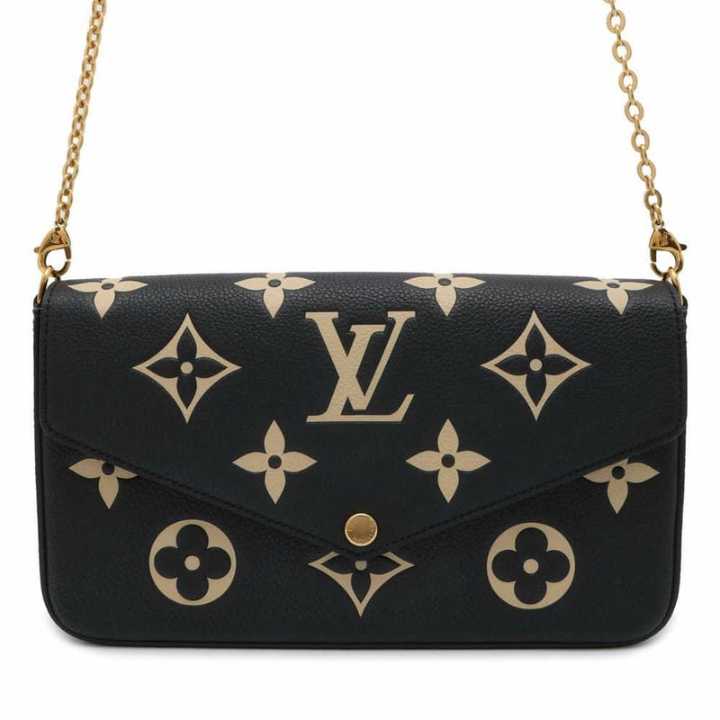 ルイヴィトン チェーンウォレット バイカラー モノグラム・アンプラント ポシェット・フェリシー M80482 黒