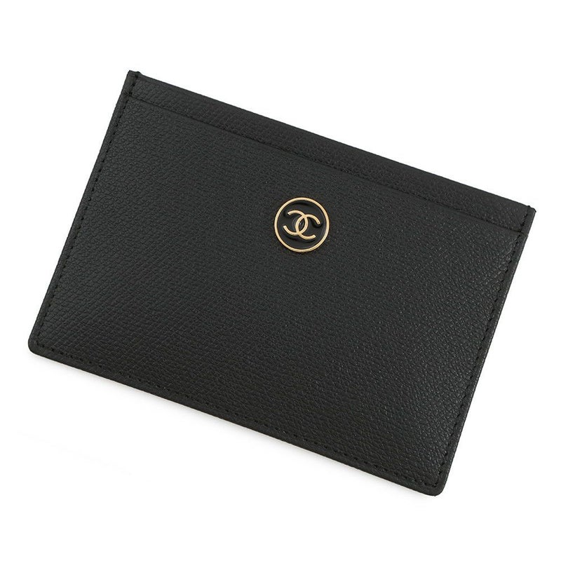 シャネル カードケース ココマーク ココボタン レザー CHANEL 財布 黒
