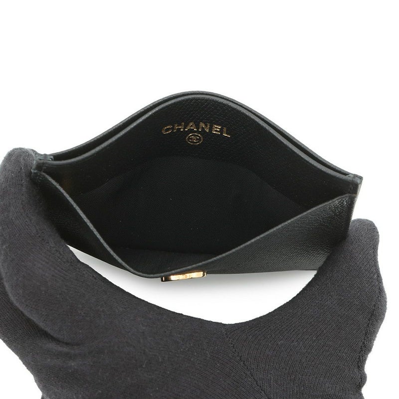 シャネル カードケース ココマーク ココボタン レザー CHANEL 財布 黒