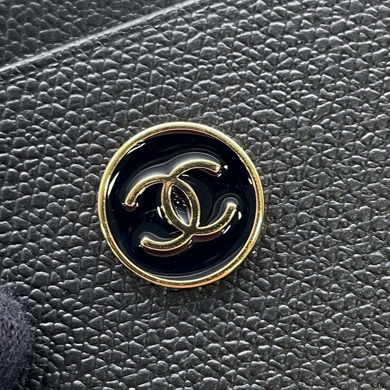 シャネル カードケース ココマーク ココボタン レザー CHANEL 財布 黒