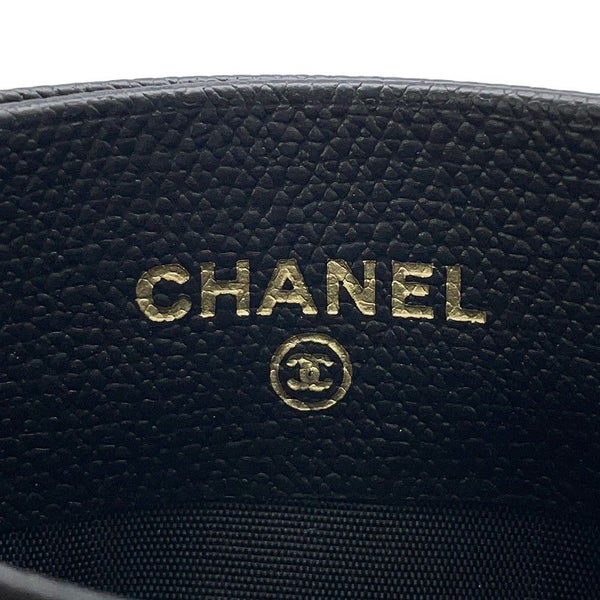 シャネル カードケース ココマーク ココボタン レザー CHANEL 財布 黒