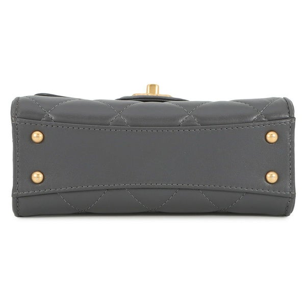 シャネル チェーンショルダーバッグ マトラッセ ココマーク トップハンドル ラムスキン AS4956 CHANEL