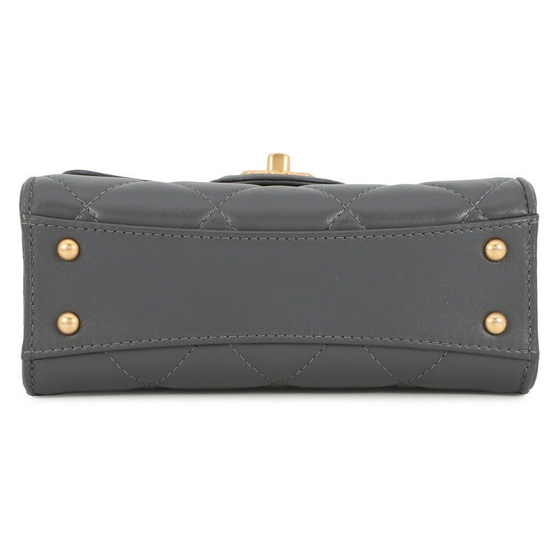 シャネル チェーンショルダーバッグ マトラッセ ココマーク トップハンドル ラムスキン AS4956 CHANEL