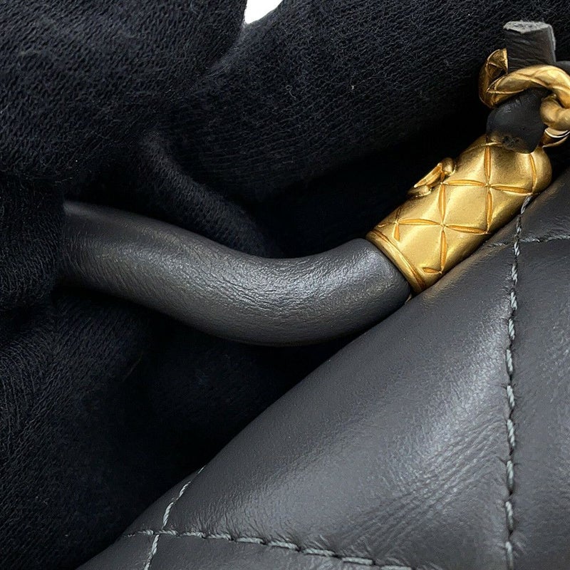 シャネル チェーンショルダーバッグ マトラッセ ココマーク トップハンドル ラムスキン AS4956 CHANEL