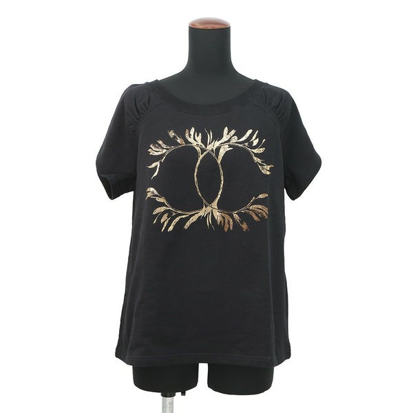 シャネル 半袖Tシャツ スウェット ココマーク  ラグランスリーブ レディースサイズM P57840 CHANEL アパレル 黒