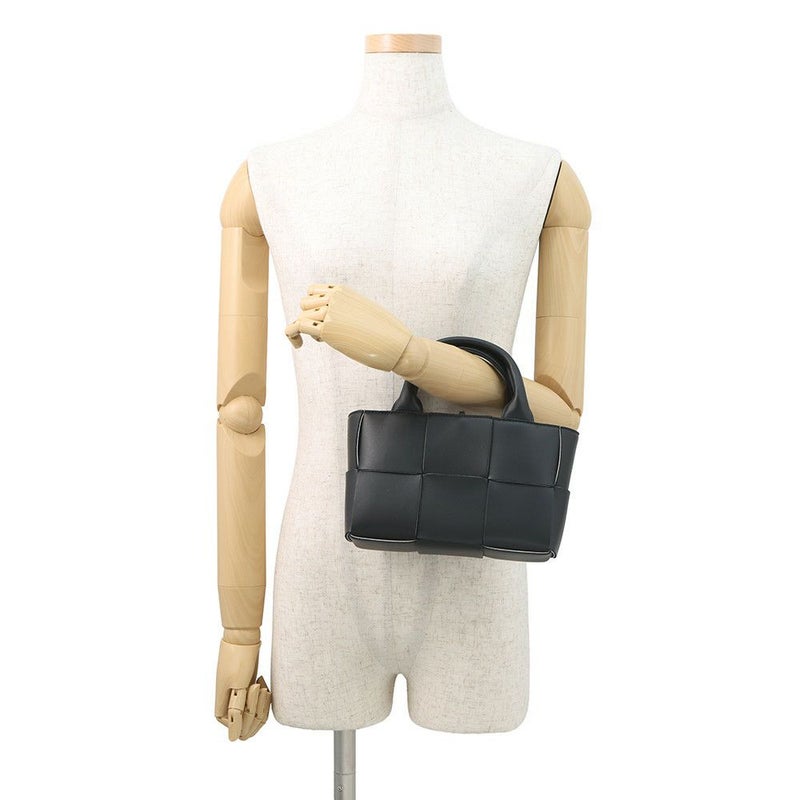 ボッテガヴェネタ ハンドバッグ ミニ マキシイントレチャート キャンディ アルコトート ラムレザーBOTTEGA VENETA バッグ 黒