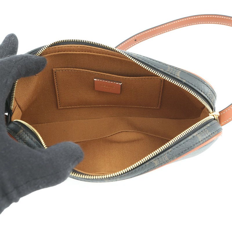 セリーヌ ショルダーバッグ トリオンフ ミニカメラ 刺繍 PVC レザー 10J582 CELINE バッグ