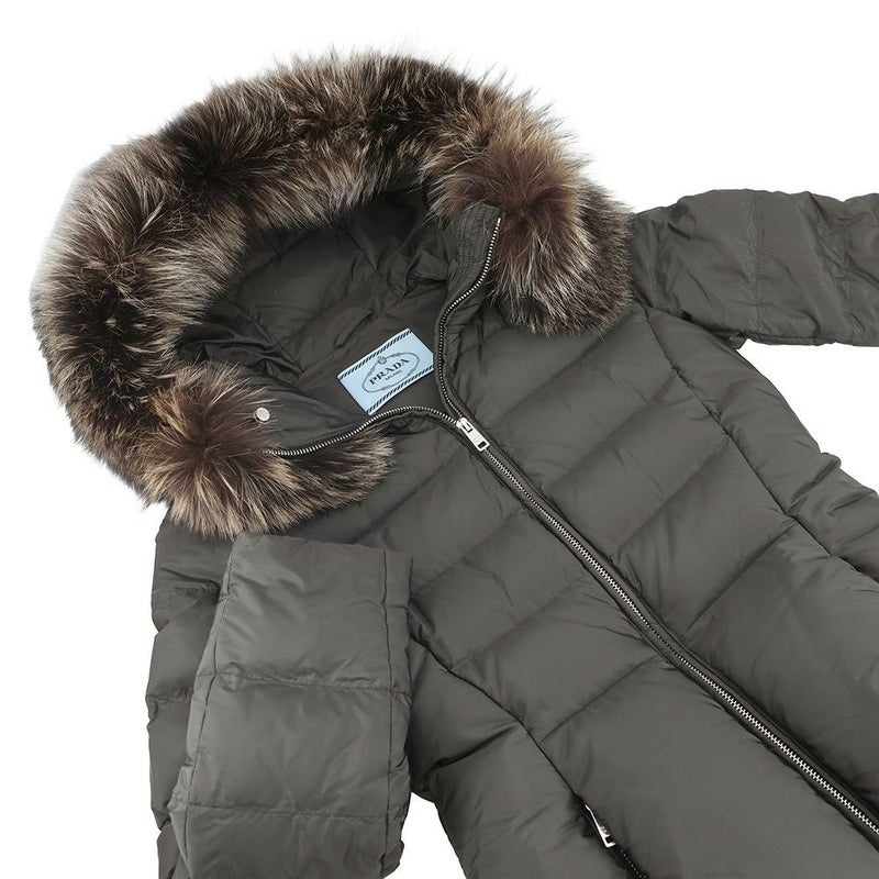プラダ ダウンコート ブルーフォックスファー レディースサイズ36S 290696 PRADA ダウンジャケット