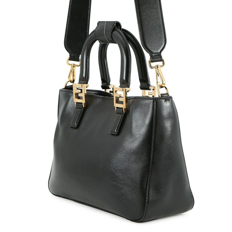 フェンディ ハンドバッグ セレリア FF トート スモール レザー 8BH367 2way FENDI ショルダーバッグ 黒