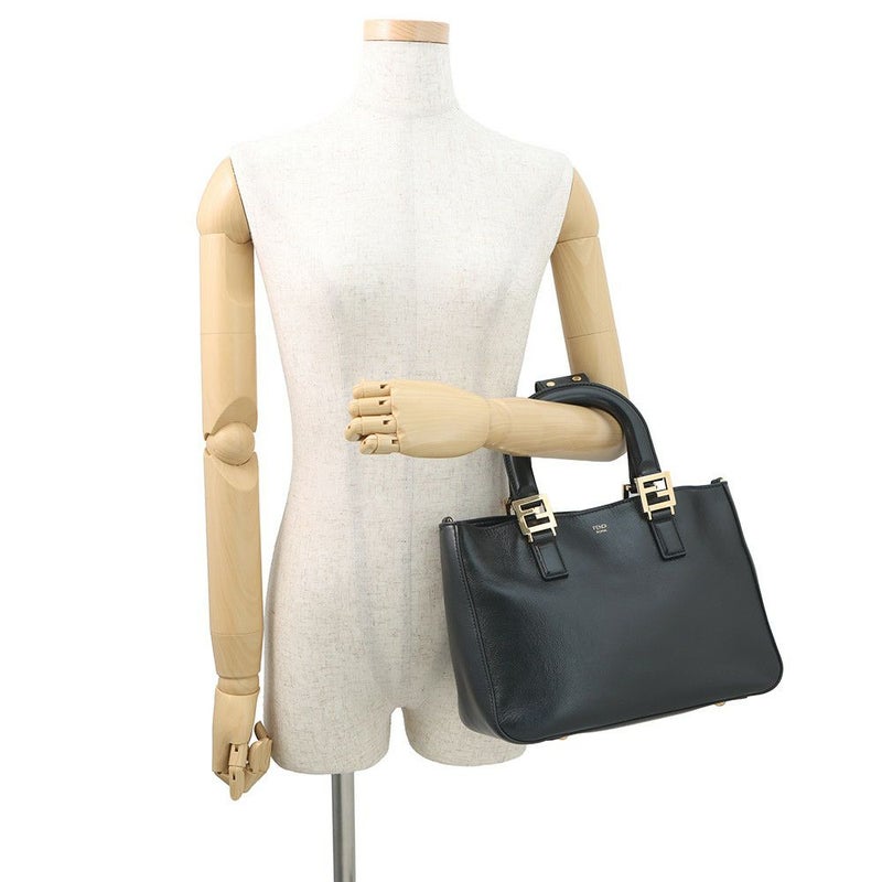 フェンディ ハンドバッグ セレリア FF トート スモール レザー 8BH367 2way FENDI ショルダーバッグ 黒