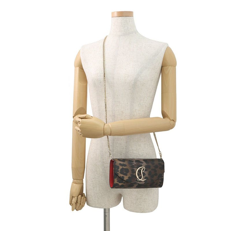 クリスチャン・ルブタン チェーンウォレット LOUBI54 ヒョウ柄 レザー 3235267 Christian Louboutin