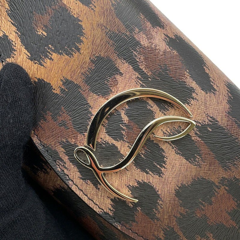 クリスチャン・ルブタン チェーンウォレット LOUBI54 ヒョウ柄 レザー 3235267 Christian Louboutin