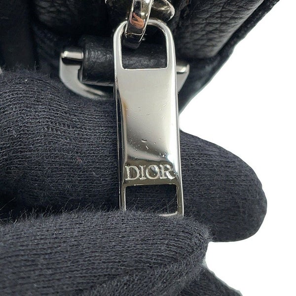 クリスチャン・ディオール ショルダーバッグ オブリーク ジャカード ジップポーチ キャンバス 2OBBC119YSE Christian Dior 黒