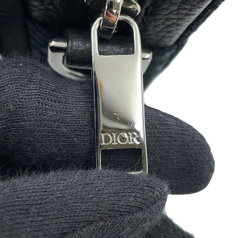 クリスチャン・ディオール ショルダーバッグ オブリーク ジャカード ジップポーチ キャンバス 2OBBC119YSE Christian Dior 黒