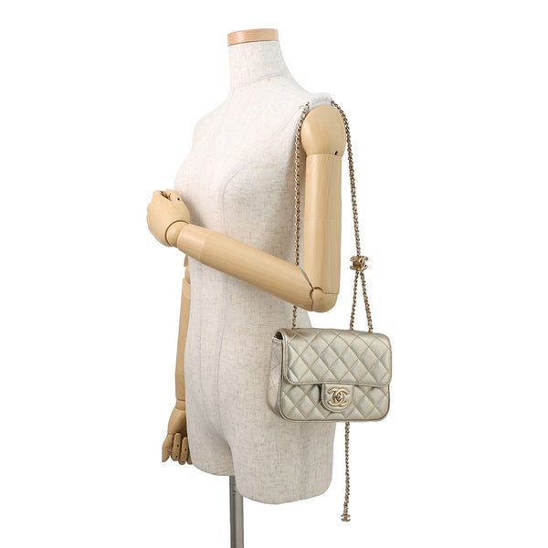 シャネル チェーンショルダーバッグ マトラッセ ココマーク キャビアスキン AS5758 CHANEL