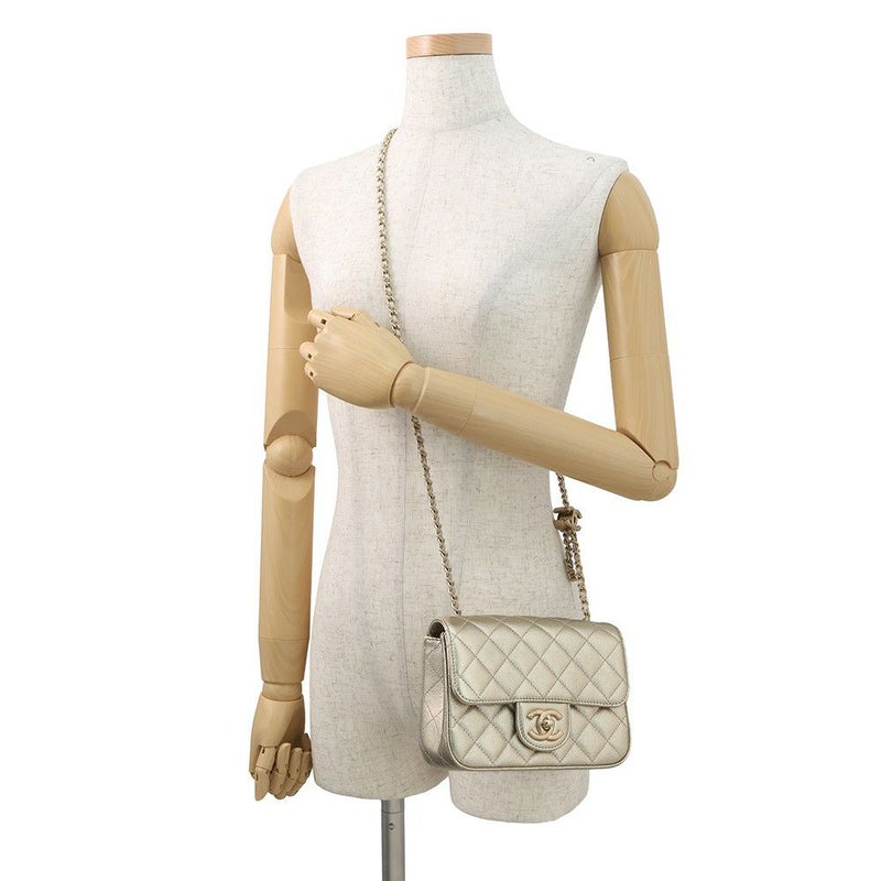 シャネル チェーンショルダーバッグ マトラッセ ココマーク キャビアスキン AS5758 CHANEL