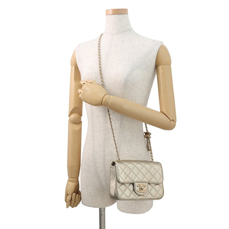 シャネル チェーンショルダーバッグ マトラッセ ココマーク キャビアスキン AS5758 CHANEL