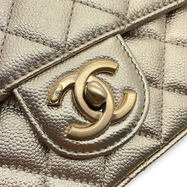 シャネル チェーンショルダーバッグ マトラッセ ココマーク キャビアスキン AS5758 CHANEL