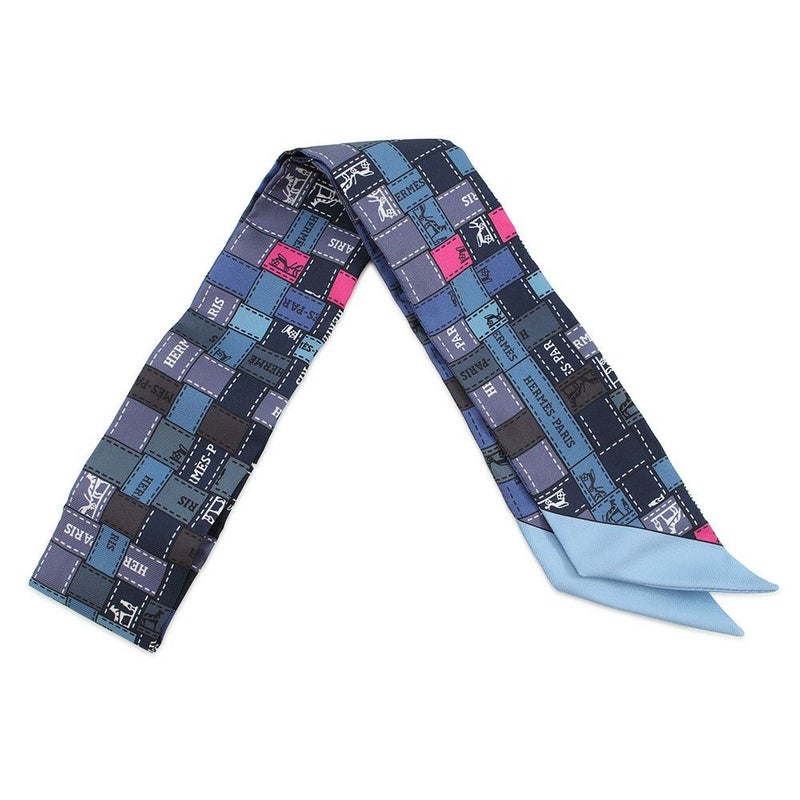 エルメス スカーフ ツイリー ボルデュック・チェック Bolduc au Carre HERMES シルクツイル 2019年秋冬