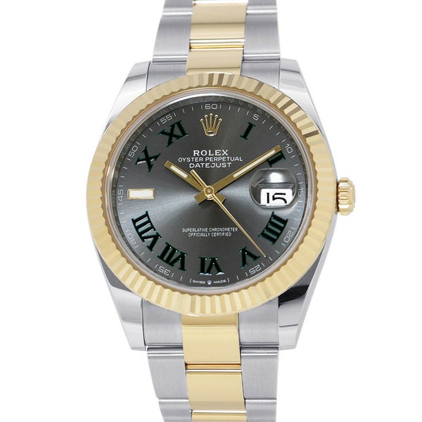 ロレックス デイトジャスト41 SS/K18イエローゴールド ランダムシリアル 126333 ROLEX 腕時計 スレート文字盤 ローマン