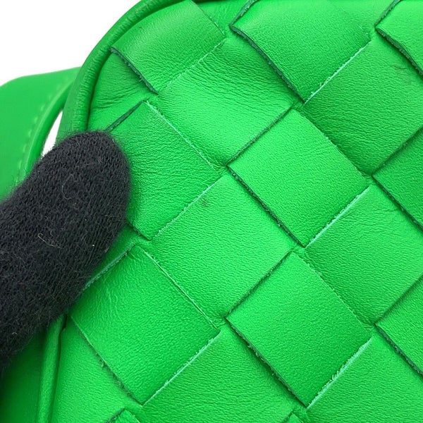 ボッテガヴェネタ ショルダーバッグ イントレチャート フォンポーチ カーフレザー 729296 BOTTEGA VENETA グリーン