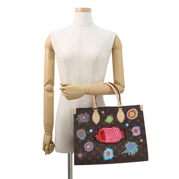 ルイヴィトン トートバッグ モノグラム LV × YK オンザゴー MM M46429 ヴィトン バッグ 2way ショルダー 草間彌生 コラボ