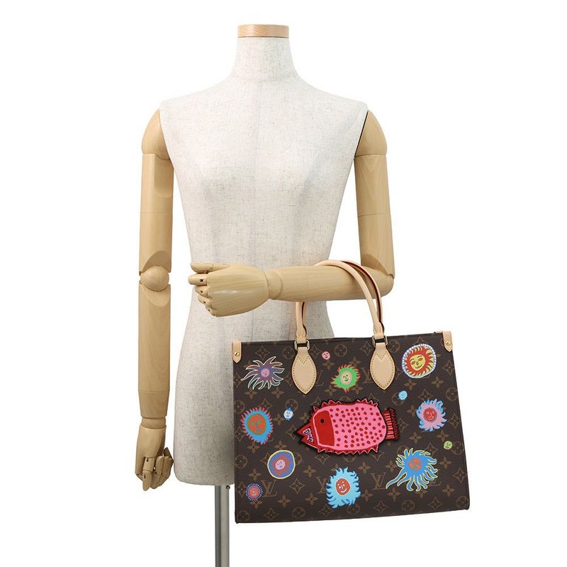 ルイヴィトン トートバッグ モノグラム LV × YK オンザゴー MM M46429 ヴィトン バッグ 2way ショルダー 草間彌生 コラボ