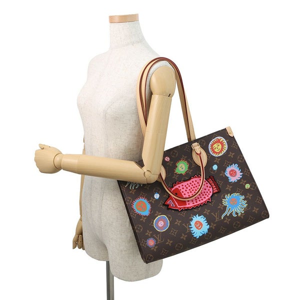 ルイヴィトン トートバッグ モノグラム LV × YK オンザゴー MM M46429 ヴィトン バッグ 2way ショルダー 草間彌生 コラボ