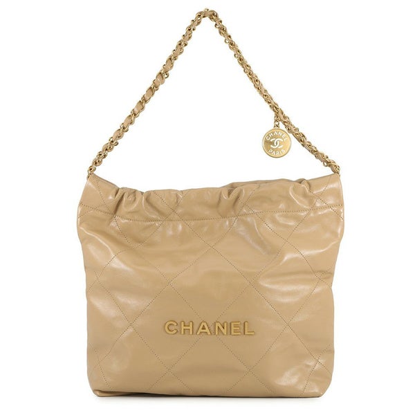 シャネル ハンドバッグ CHANEL 22 マトラッセ スモール シャイニーカーフレザー AS3260 ポーチ付き