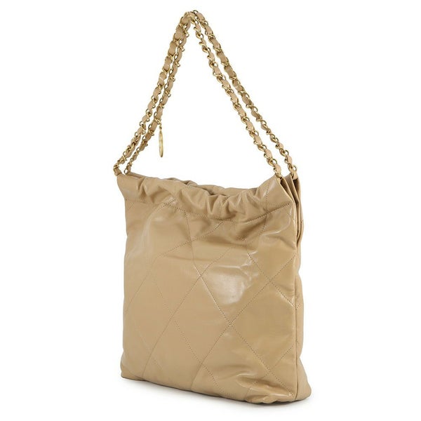 シャネル ハンドバッグ CHANEL 22 マトラッセ スモール シャイニーカーフレザー AS3260 ポーチ付き