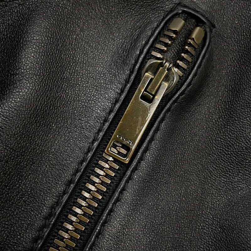 グッチ ジャケット レザー ブルゾン レディースサイズ36 GUCCI アウター 黒