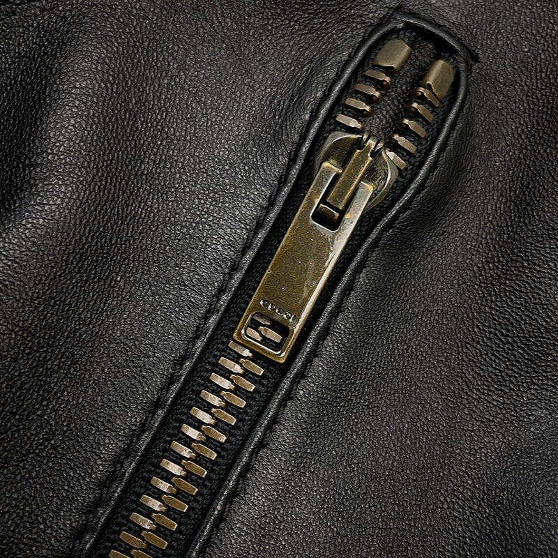 グッチ ジャケット レザー ブルゾン レディースサイズ36 GUCCI アウター 黒