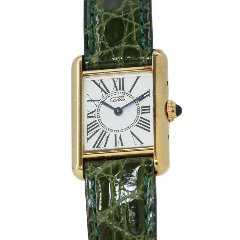 カルティエ マストタンク ヴェルメイユ SM W1005554 Cartier 腕時計 クォーツ シルバー文字盤