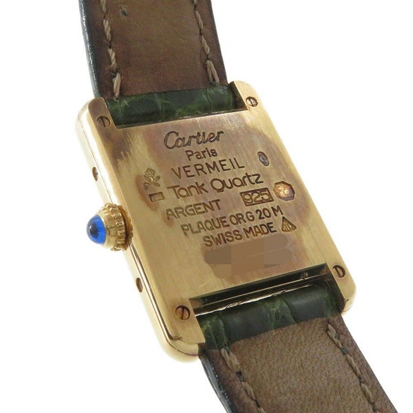 カルティエ マストタンク ヴェルメイユ SM W1005554 Cartier 腕時計 クォーツ シルバー文字盤